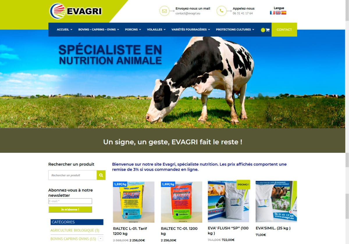 site e-commerce produit agricole