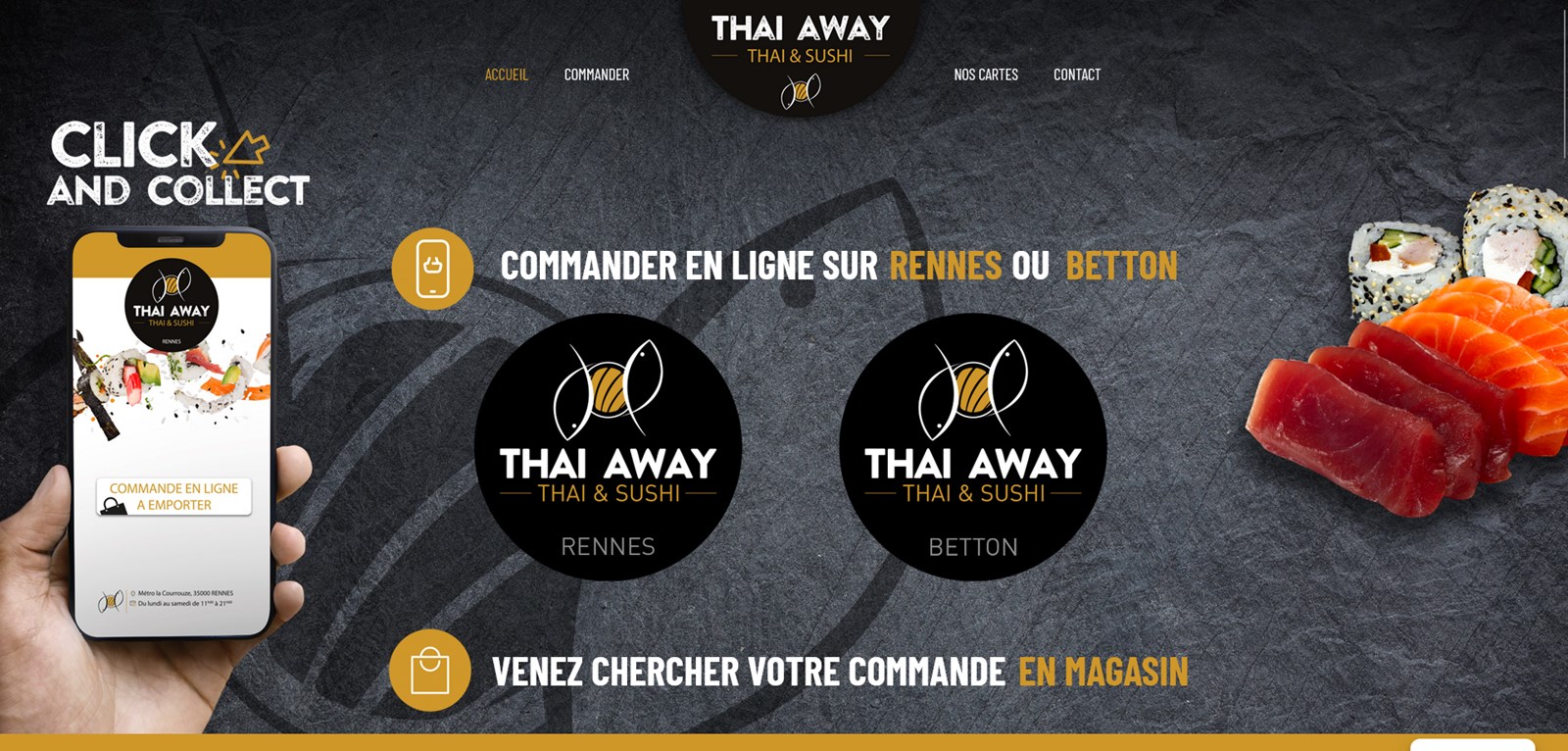 Création site internet Restaurants Rennes Thai Away
