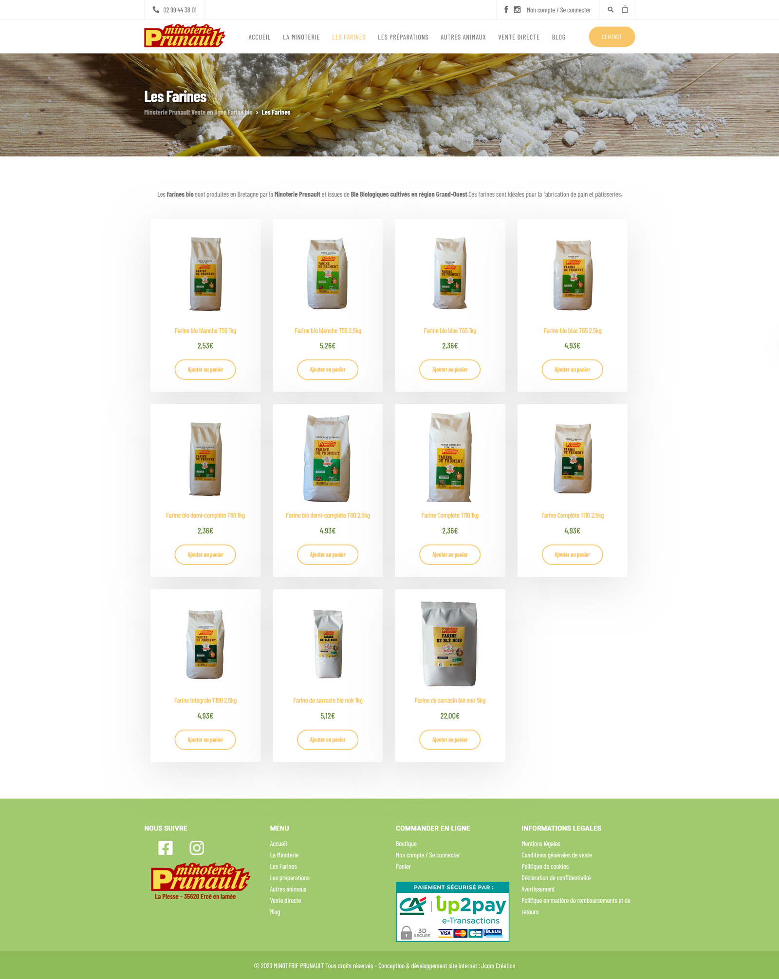 site e-commerce Minoterie Prunault