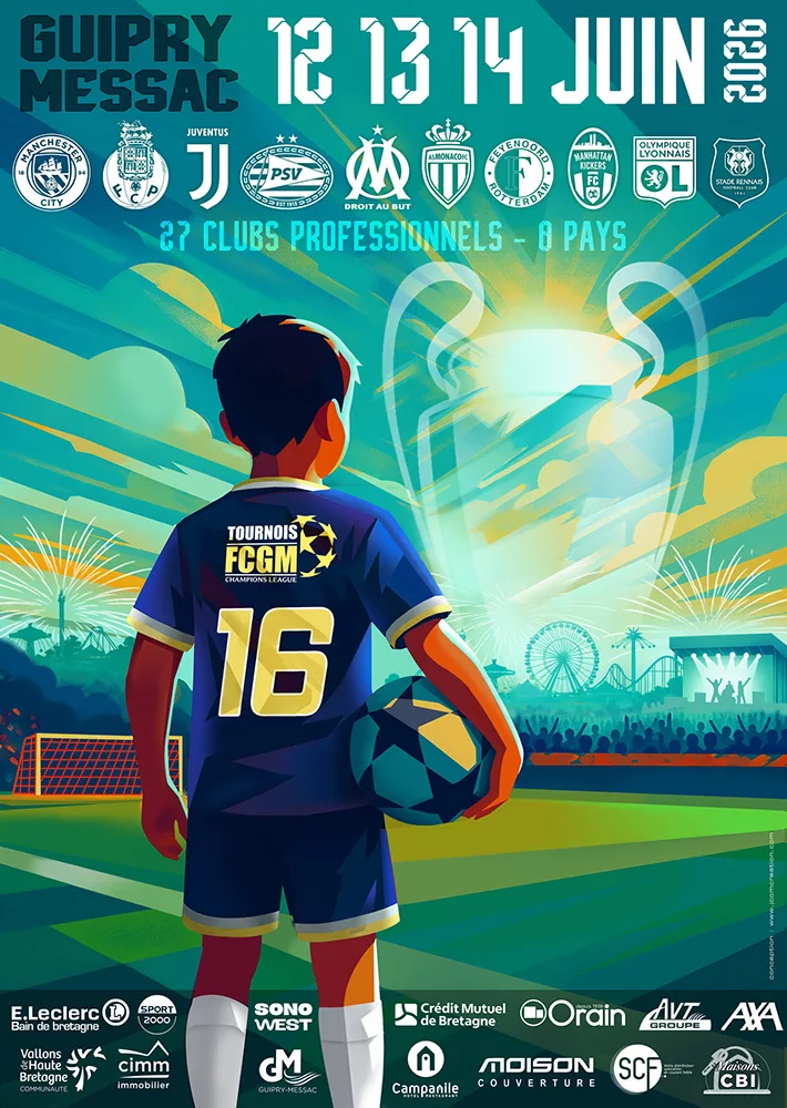 Affiche Tournoi FCGM champions League Guipry Messac 2025