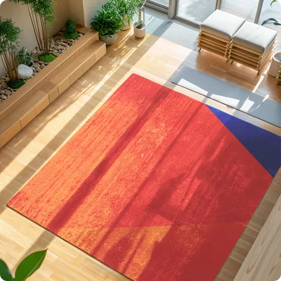 Moquette publicitaire personnalisée vue du dessus